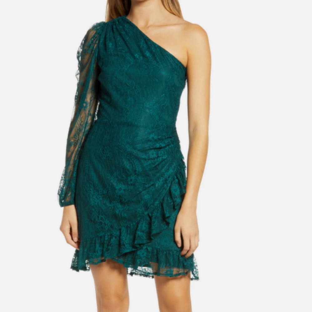 NWT WAYF X BFF JESS One Shoulder Lace Minidress Size S